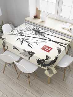 Скатерть прямоугольная JoyArty "Рыбы в японском стиле" из оксфорда, 180x145 см