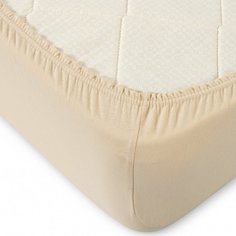 Простыня на резинке Melange collection бежевая 200x200x20 ООО "Агава"