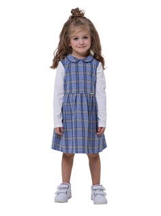 Платье детское для девочек Карамелли О55196 синее; голубое; белое размер 110
