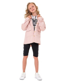 Куртка джинсовая детская для девочек Карамелли О55494 розовая размер 146