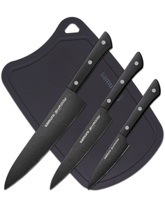 Комплект из 3 ножей Samura Shadow и разделочной доски 284757073