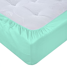 Простыня на резинке 160*200*20 см, сатин, ментол Текстильный городок