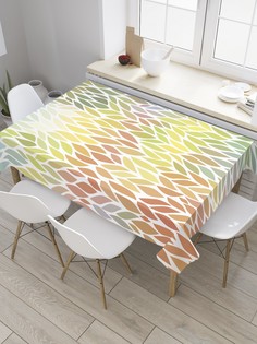 Скатерть прямоугольная JoyArty на кухонный стол "Радужные листья" из оксфорда, 180x145 см