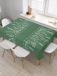 Скатерть прямоугольная JoyArty "Простроченные растения" из оксфорда, 180x145 см