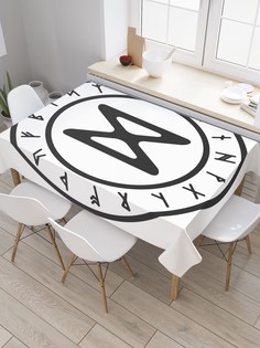 Скатерть прямоугольная JoyArty на кухонный стол "Печать с рунами" из оксфорда, 180x145 см