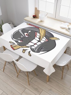 Скатерть прямоугольная JoyArty на кухонный стол "Злой удар" из оксфорда, 180x145 см