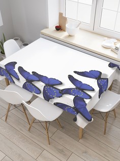 Скатерть прямоугольная JoyArty на кухонный стол "Бабочки в углу" из оксфорда, 180x145 см