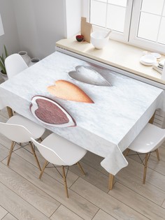 Скатерть прямоугольная JoyArty на кухонный стол "Сладкие сердечки" из оксфорда, 180x145 см