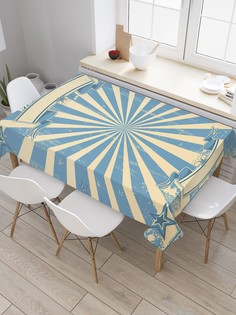 Скатерть прямоугольная JoyArty на кухонный стол "Постер винтаж" из оксфорда, 180x145 см