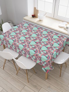 Скатерть прямоугольная JoyArty на кухонный стол "Сердце диско" из оксфорда, 180x145 см