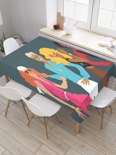 Скатерть прямоугольная JoyArty на кухонный стол "Ретро диско" из оксфорда, 180x145 см