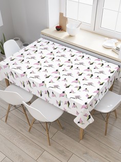 Скатерть прямоугольная JoyArty на кухонный стол "Птицы оригами" из оксфорда, 180x145 см