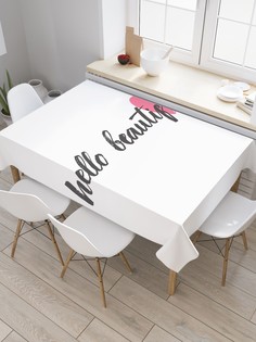 Скатерть прямоугольная JoyArty на кухонный стол "Привет, красотка" из оксфорда, 180x145 см