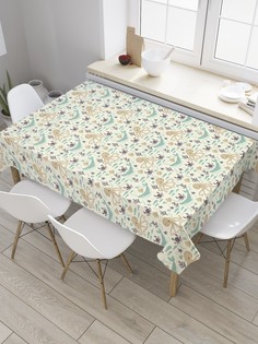 Скатерть прямоугольная JoyArty на кухонный стол "Киты и осьминоги" из оксфорда, 180x145 см