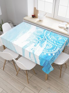 Скатерть прямоугольная JoyArty на кухонный стол "Мираж мандалы" из оксфорда, 180x145 см