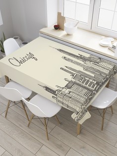 Скатерть прямоугольная JoyArty на кухонный стол "Чикаго ретро" из оксфорда, 180x145 см