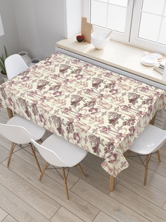 Скатерть прямоугольная JoyArty "Кофеварки и кофемолки" из оксфорда, 180x145 см