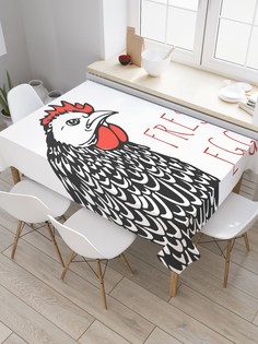 Скатерть прямоугольная JoyArty на кухонный стол "Свежие яйца" из оксфорда, 180x145 см