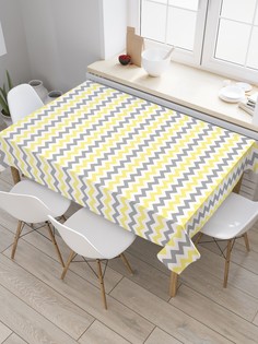 Скатерть прямоугольная JoyArty на кухонный стол "Солнечный зигзаг" из оксфорда, 180x145 см