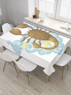 Скатерть прямоугольная JoyArty на кухонный стол "Скорпион наив" из оксфорда, 180x145 см