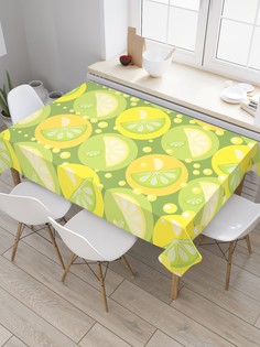 Скатерть прямоугольная JoyArty на кухонный стол "Лимоны ретро" из оксфорда, 180x145 см