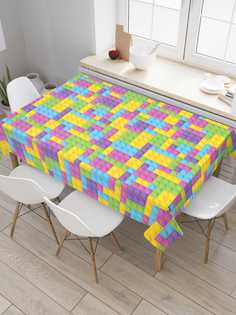 Скатерть прямоугольная JoyArty на кухонный стол "Красочное лего" из оксфорда, 180x145 см