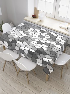 Скатерть прямоугольная JoyArty на кухонный стол "Абстрактные соты" из оксфорда, 180x145 см