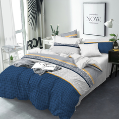 Постельное белье Евро BRAVO Collection нав.70*70 м.261 рис.4767-1+4767а-1 Селби