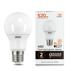 Лампочка Gauss Elementary LED A60 7W E27 2700K 10шт 23217A