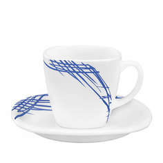 Чашка с блюдцем, La Opala, Quadra, Belladonna, 190мл, 6шт