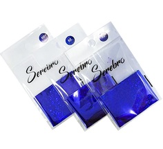 Фольга для дизайна ногтей №62, Serebro, синие голографические ромбы