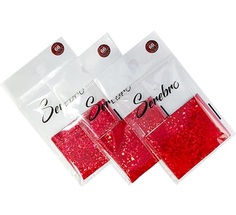 Фольга для дизайна ногтей №66, Serebro, красные голографические ромбы