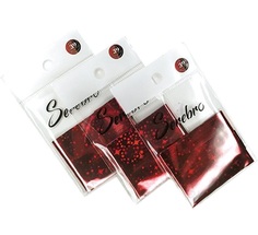 Фольга для дизайна ногтей №39, Serebro, красные звезды