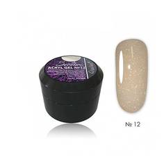 Акриловый гель Serebro Acryl Gel №12 для моделирования искусственных ногтей с шиммером