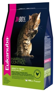 Сухой корм для кошек Eukanuba Hairball Control, для выведения шерсти, курица, 0,4кг