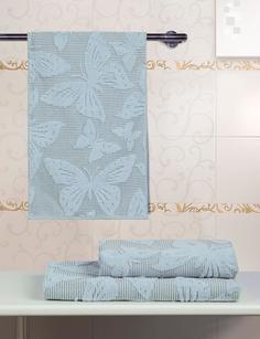 Полотенце махровое "Guten Morgen" Butterfly blue, бабочки, голубой