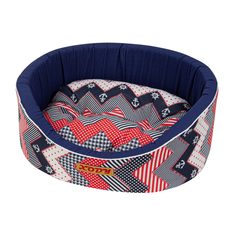 Лежак для собак и кошек Xody Премиум №2, хлопок, морячок, 49х38х16 см