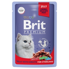 Влажный корм для кошек Brit Premium, мясное ассорти с потрошками 14 шт х 85 гр Brit*