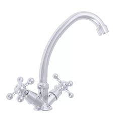Смеситель для кухни, двухвентильный, высокий поворотный излив 20см, хром, 2С20Х Quartz