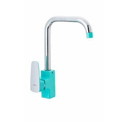 Смеситель для кухни EKKO E40303 с гайкой, бирюзовый