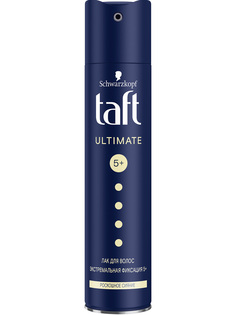 Лак для укладки волос Taft Ultimate, роскошное сияние мегафиксация 5+, 225 мл