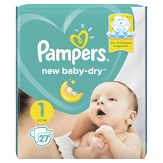 Подгузники для новорожденных Pampers New Baby-Dry Newborn (2-5 кг) 27 шт.
