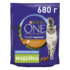 Сухой корм Purina ONE Природа Здоровья для взрослых кошек, с индейкой, 680 г