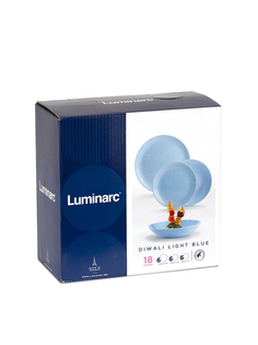 Столовый набор 18 предметов ДИВАЛИ ЛАЙТ БЛЮ Luminarc