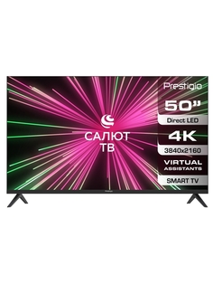 LED телевизор Full HD Prestigio PTV50SS07X_CIS_BK TOP SBER TV Black с «Салют ТВ»