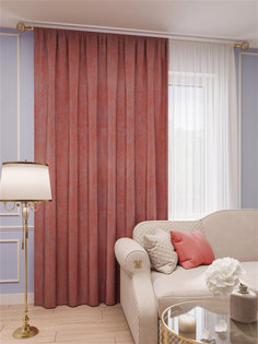 Штора LeGrand Матрица 150x260, терракот, 1 шт.
