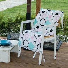 Подушка на уличное кресло Этель Квадраты, чехол хлопок, 50 x 100 см