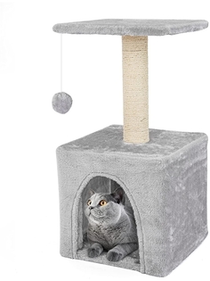 Домик когтеточка Pet БМФ для кошки, 35х35х62 см, серый
