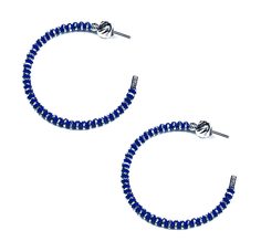 Серьги конго из серебра с эмалью Sugar SG01040-TEMNO-SINIJ