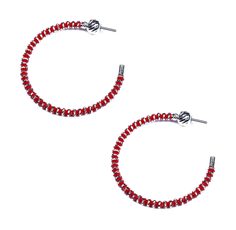 Серьги конго из серебра с эмалью Sugar SG01040-KRASNYJ